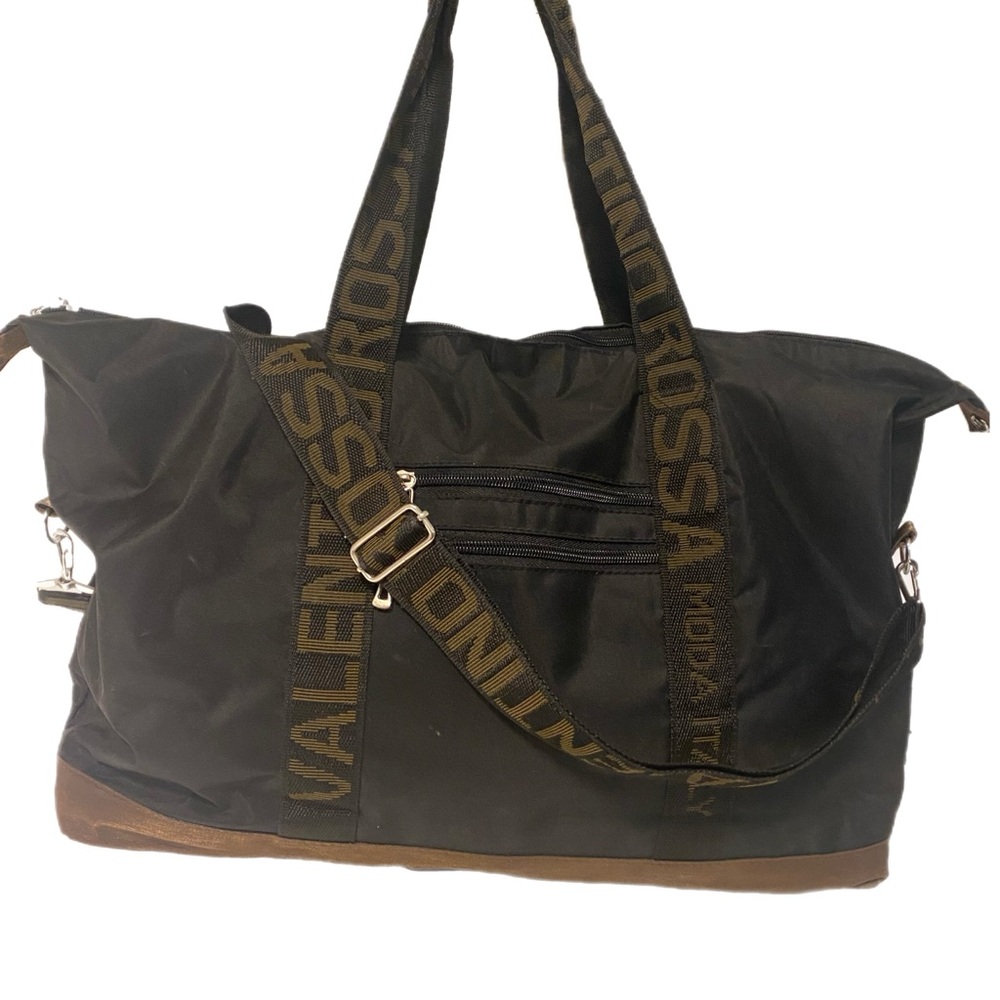Valentino Rossa Black and Brown Travel Tote Bag with Crossbody - Picture 14 of 14